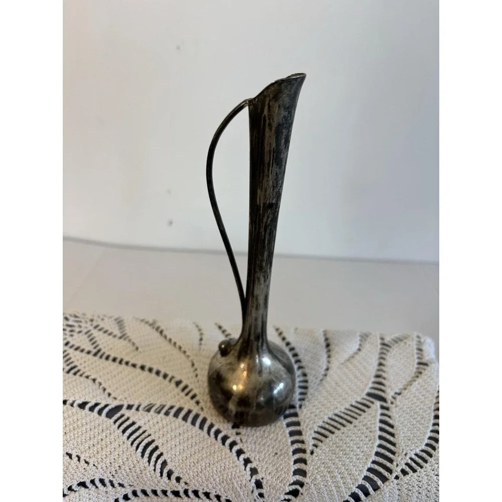 Vintage Silver-Plated Bud Vases M. H Hong Kong 7